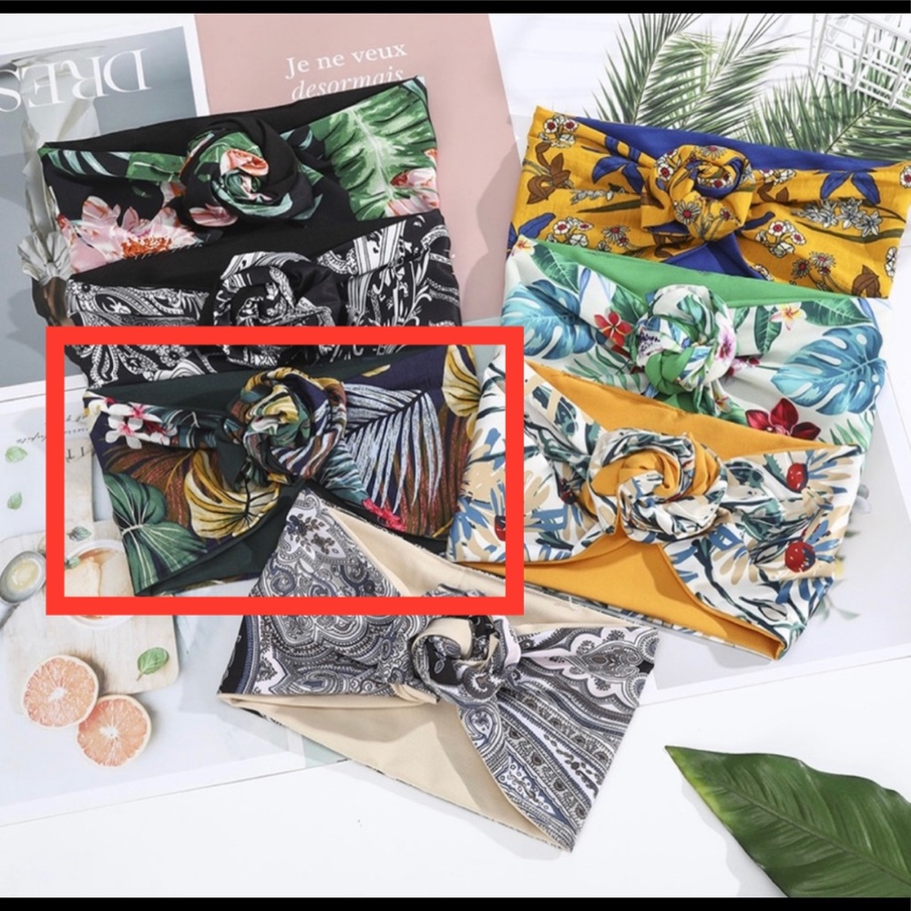 New Boho Floral Printing Turban Headband Wire Adjustable Bandana Accessory